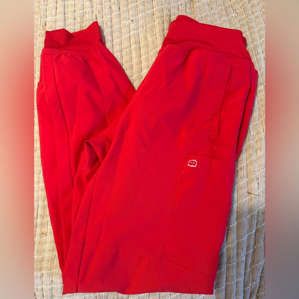 Wonderwink High Waisted Red Jogger Scrubs